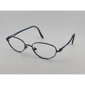 SHISEIDO - SH-2046 Blue Titanium Full-Rim Oval Eyeglass Frames